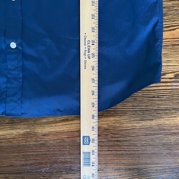 NWT Banana Republic Tech Stretch Slim Cotton SS Dress Shirt Mens XL Navy Blue - Picture 5 of 7